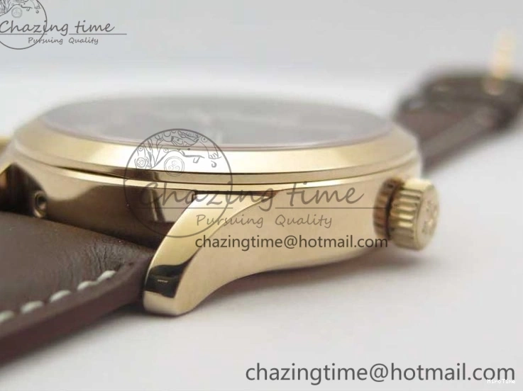 MIROTIME 0423 Calatrava 5524R Pilot Travel Time RG GRF Brown Dial on Brown Leather Strap MIYOTA TopPick 7155